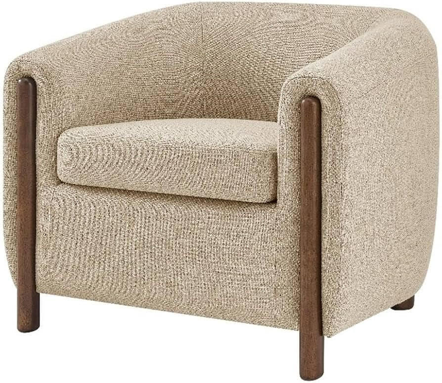 NPD Furniture Ruth Modern Curved Accent Chair, Upholstered Barrel Lounge Side Chair for Living Ro... | Amazon (US)