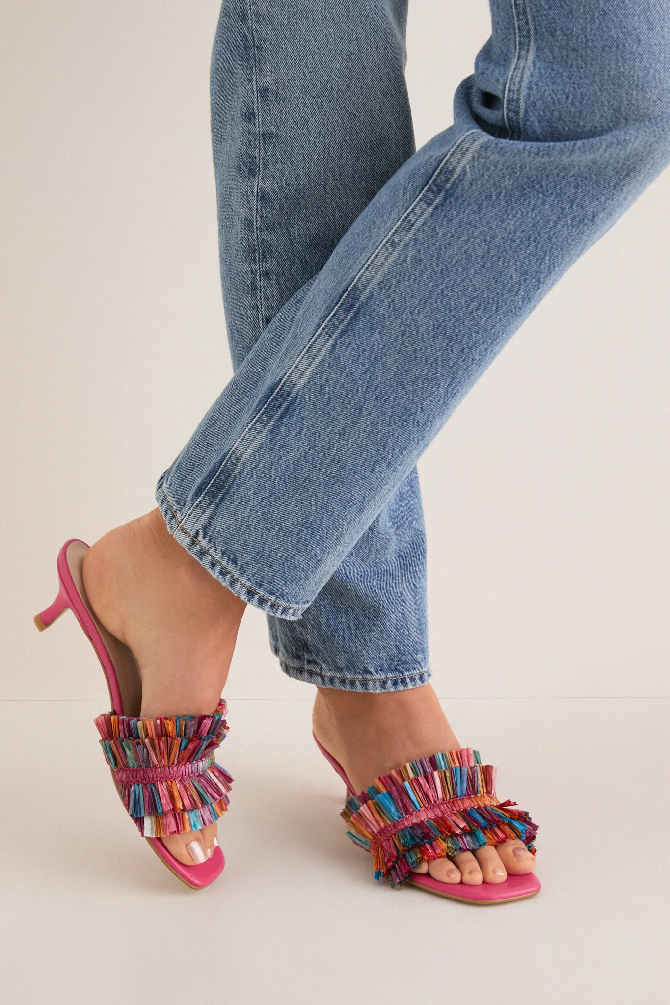 Rainbow Raffia Christy Heels | Tuckernuck (US)