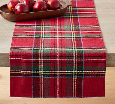 Stewart Plaid Cotton Table Runner | Pottery Barn (US)