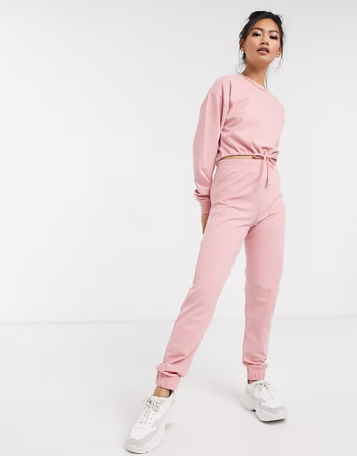 Miss Selfridge sweatpants in pink two-piece | ASOS | ASOS (Global)