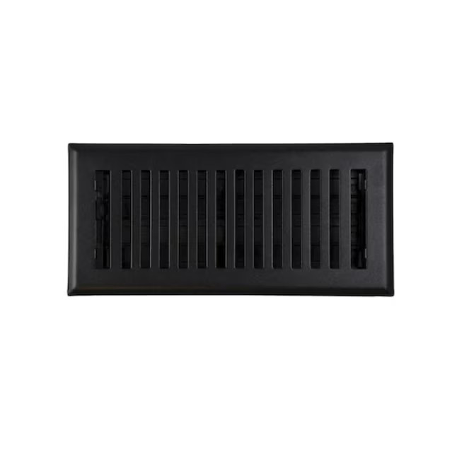 allen + roth 4-in x 12-in Maximum Airflow Steel Matte Black Floor Register | Lowe's