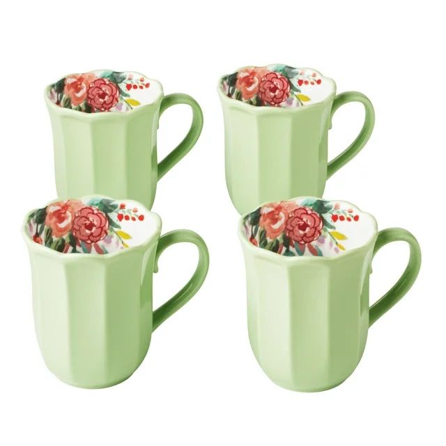 The Pioneer Woman Painted Meadow 16-Ounce Ceramic Mugs, Set of 4 | Walmart (US)