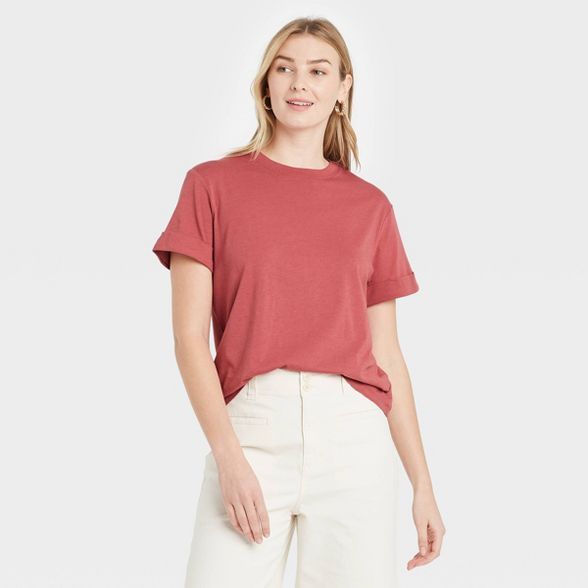 Women's Short Sleeve Cuff T-Shirt - A New Day™ | Target