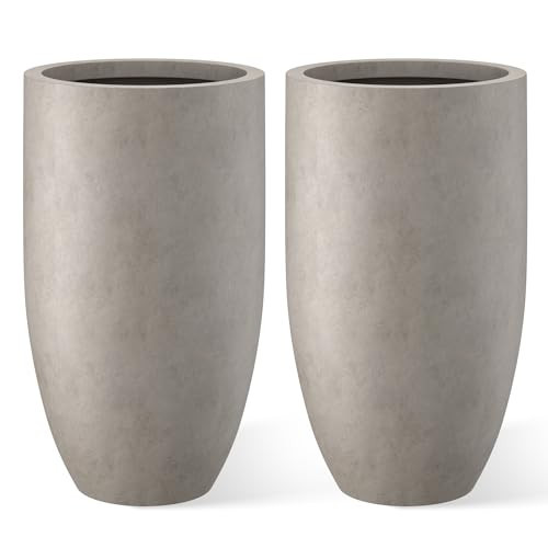 Kante Set of 2 Weathered Concrete Round Planters 24" Tall Home & Outdoor | Amazon (US)