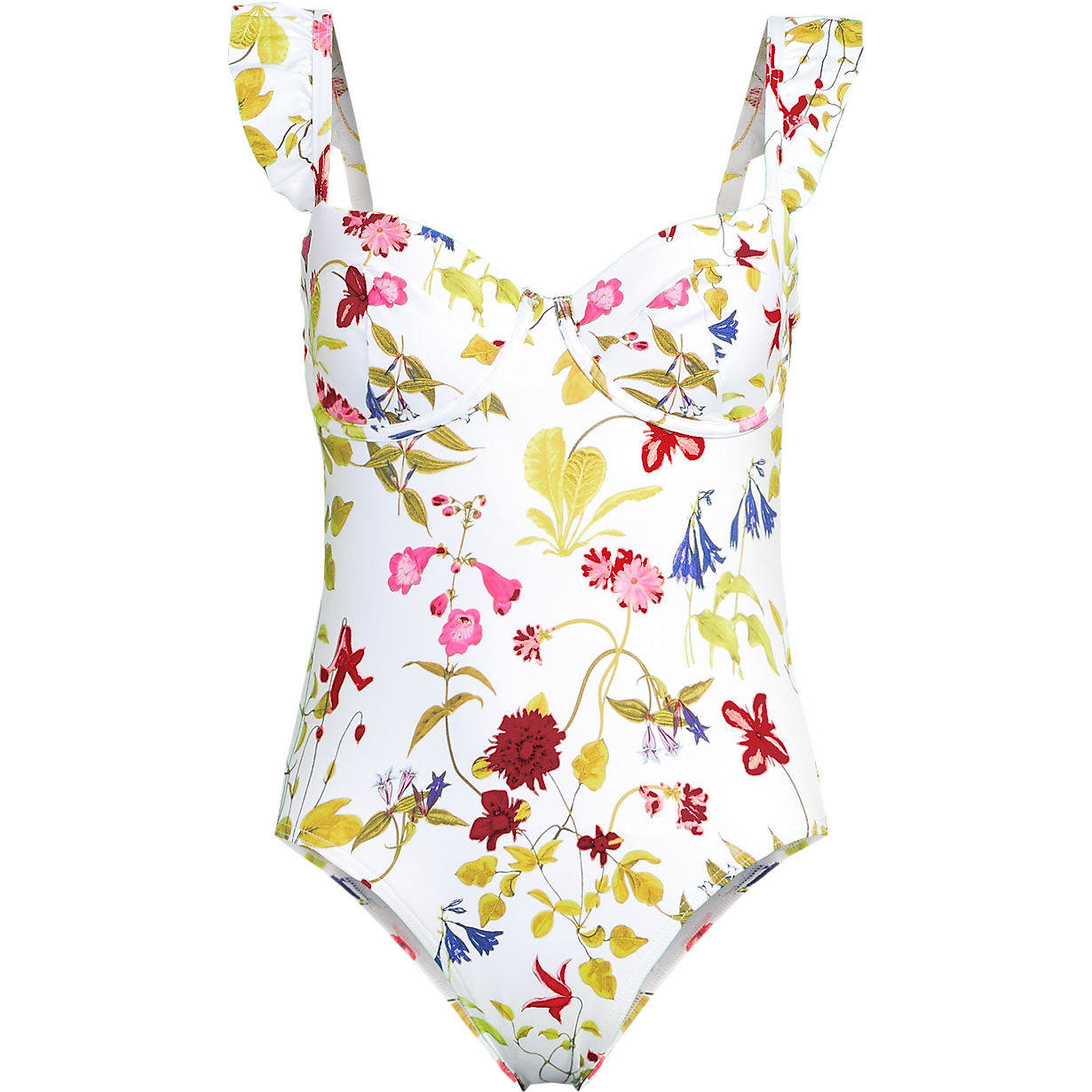 Women's Balconette Ruffle High Leg One Piece Swimsuit | Lands' End (US)