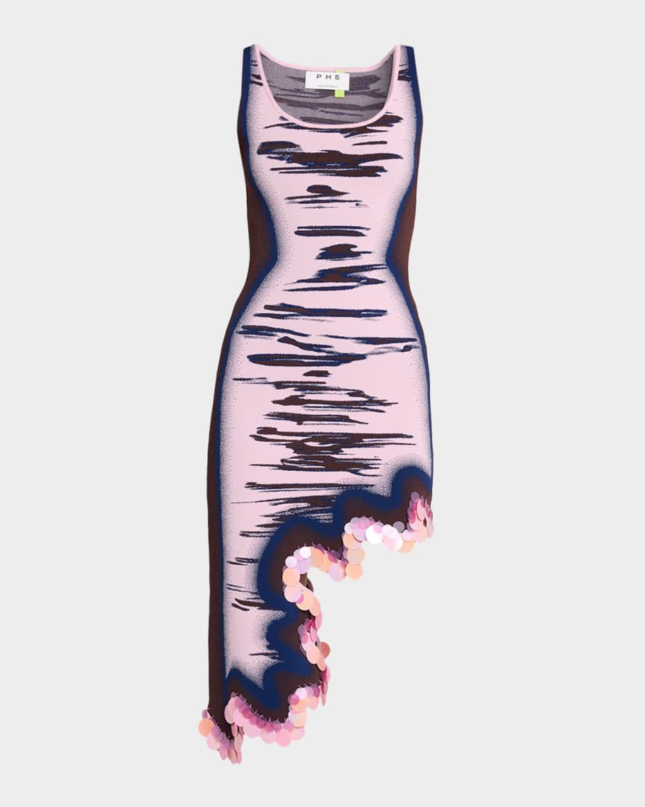 PH5 Robin Wavy High-Low Reversible Midi Dress | Neiman Marcus