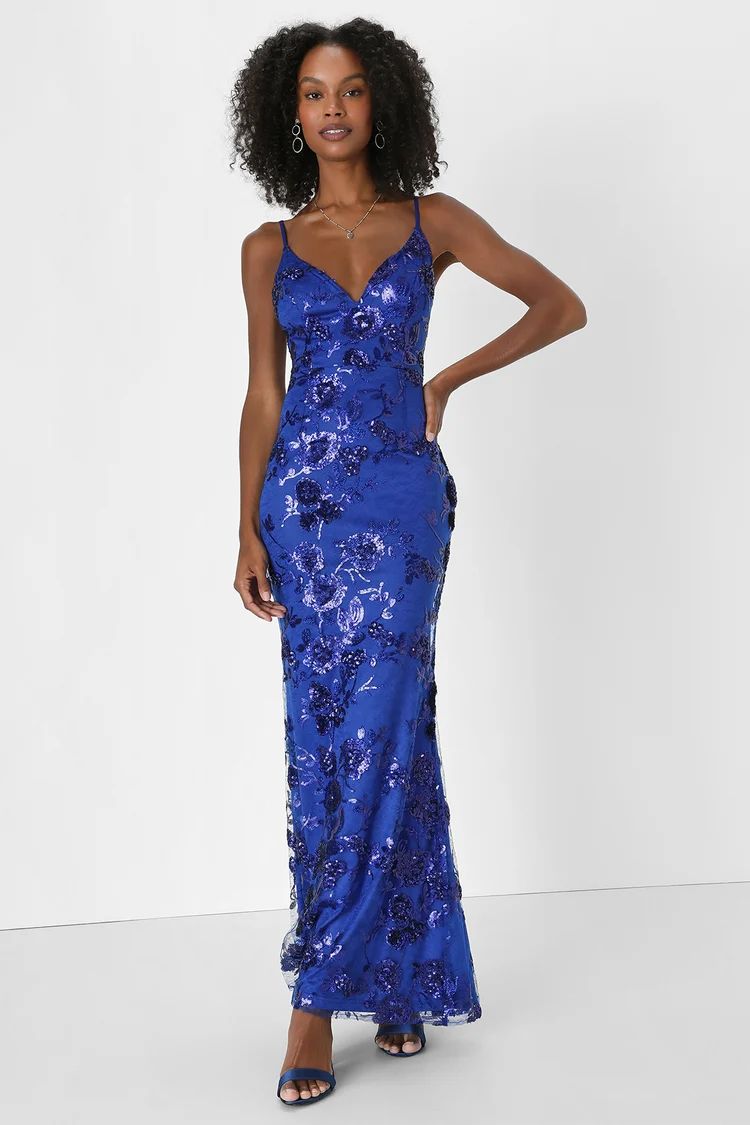 Shine Language Royal Blue Sequin Mermaid Maxi Dress | Lulus (US)