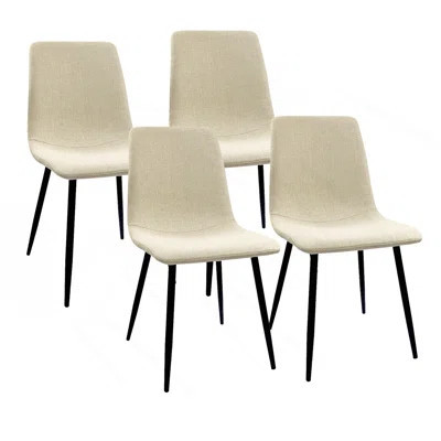 Modern Linen Upholstered Dining Chairs Set Of 4, Stylish And Comfortable For Any Dining Room. | Wayfair North America