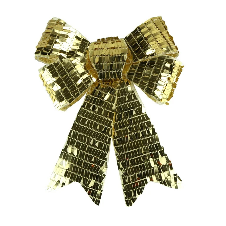 Gold Sequin Decorative Christmas Bow, 7.5", by Holiday Time | Walmart (US)