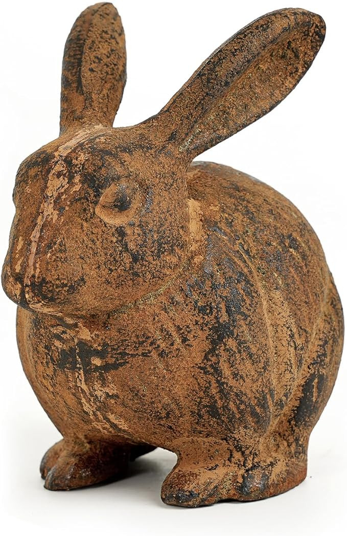 Sungmor Cast Iron Rabbit Statue, Vintage Animal Collection Figurines, Home Office Table Decor, Pa... | Amazon (US)