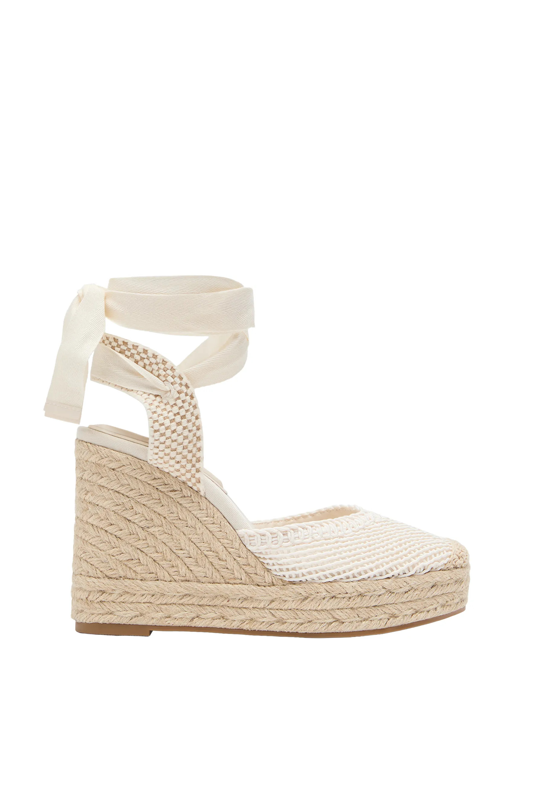 Lace-up jute platform wedges - Women's fashion | Stradivarius United Kingdom | Stradivarius (UK)