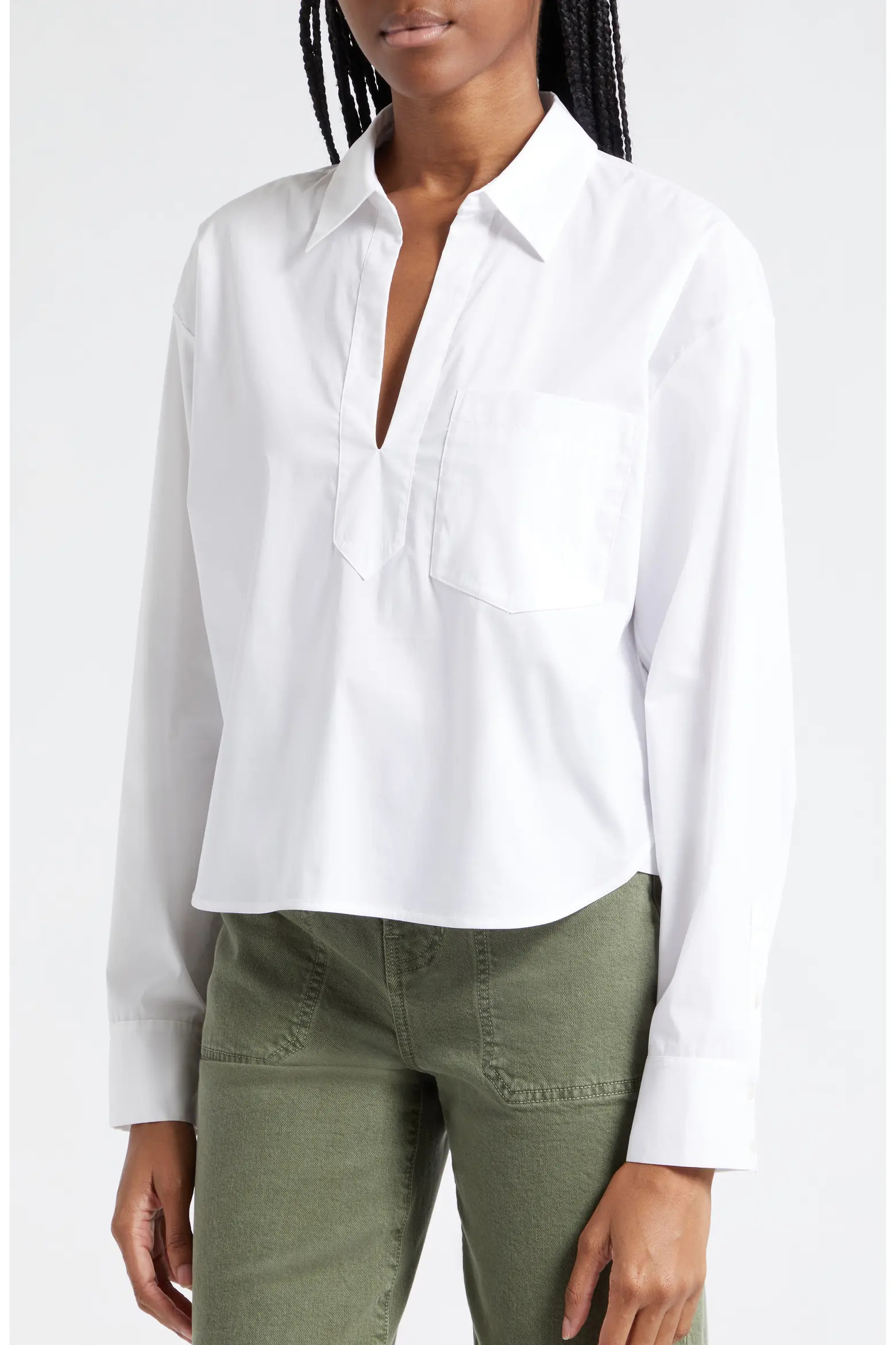 Veronica Beard Khai Stretch Cotton Woven Top (Women) | Nordstrom | Nordstrom