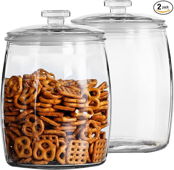 Half Gallon Glass Jars with Lid, Wide Mouth Cookie Jars Set of 2, Apothecary Jars for Candy, Glas... | Amazon (US)