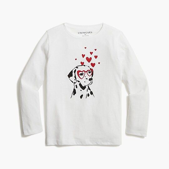 Girls' long-sleeve Dalmatian graphic tee | J.Crew Factory