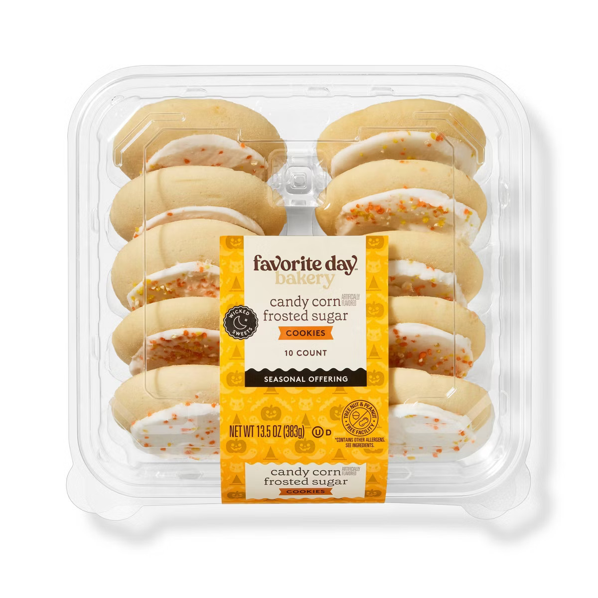 Halloween Candy Corn Frosted Sugar Cookies - 13.5oz/10ct - Favorite Day™ | Target