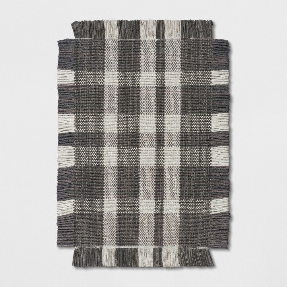 2'X3' Plaid Woven Accent Rug Gray - Threshold | Target