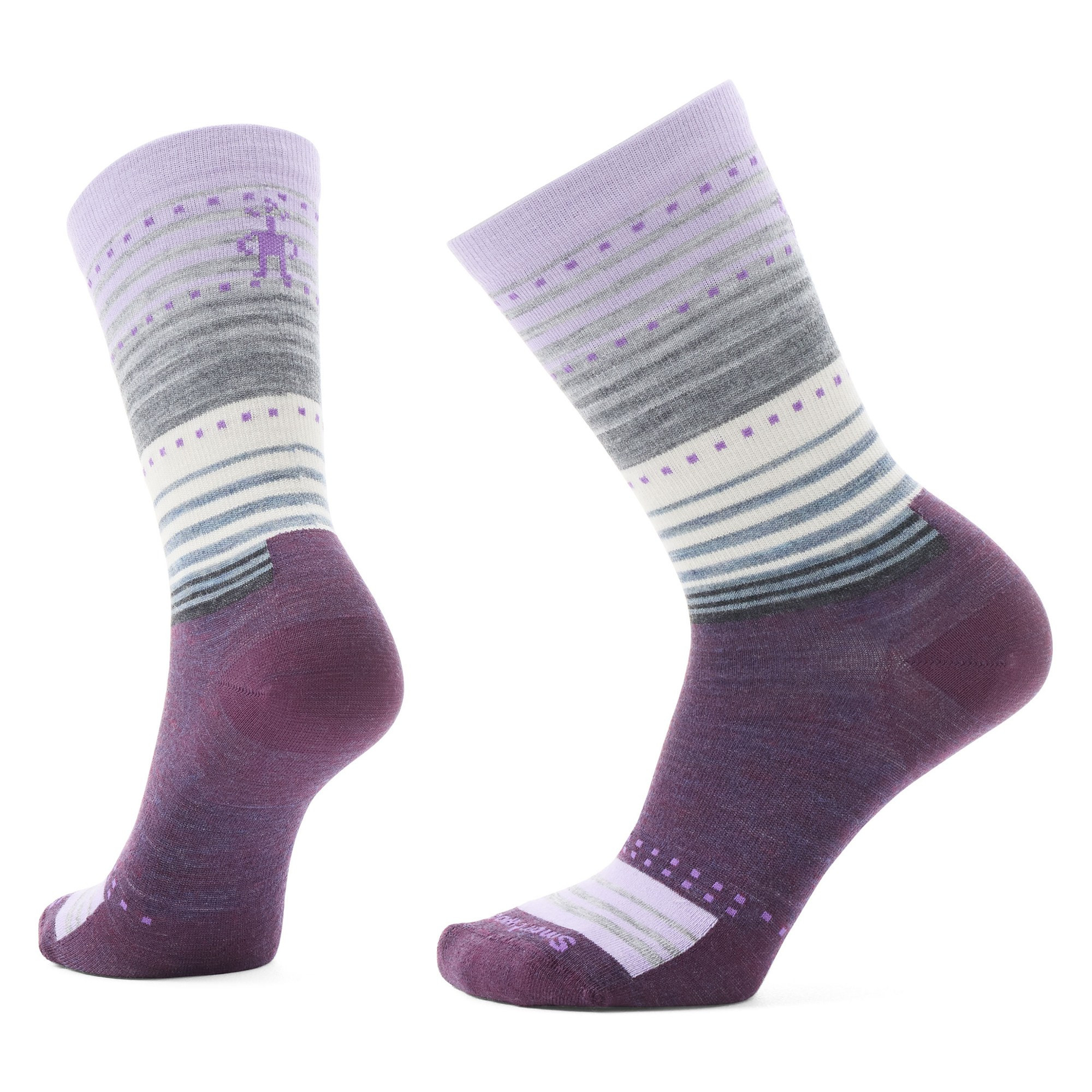 Smartwool Women's Everyday Stitch Stripe Crew Socks Purple M | REI