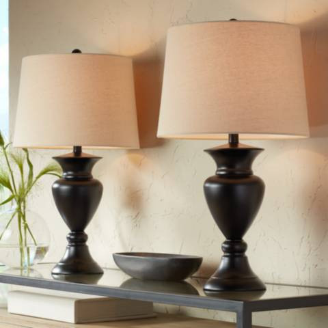 Regency Hill Metal Urn 26" Traditional Bronze Table Lamps Set of 2 - #V1854 | Lamps Plus | Lamps Plus
