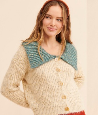 Anthropologie Raga Dorothy Cardigan Sweater Button Front Boho Beige Medium  | eBay | eBay US