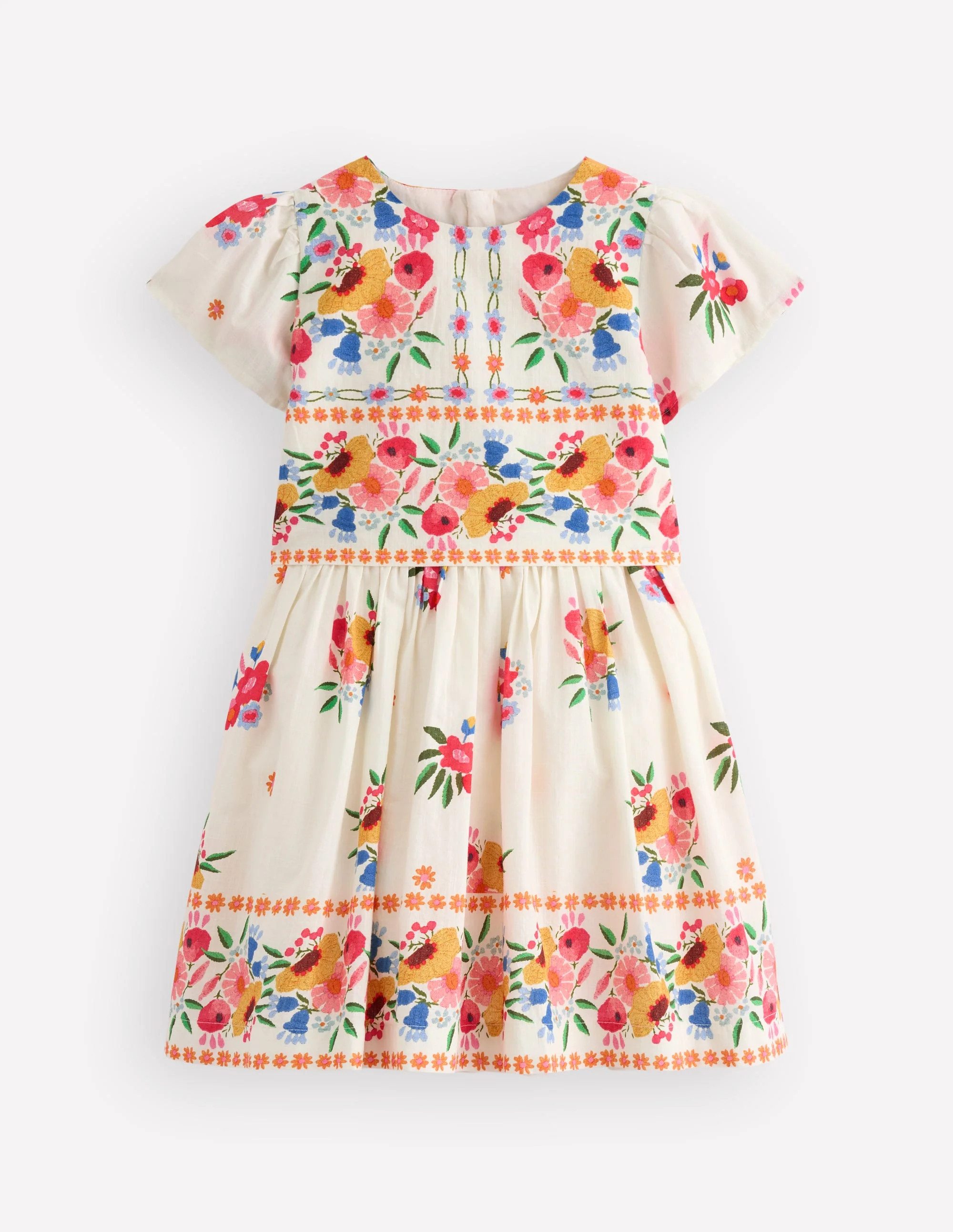 Pretty Cape Dress-Multi Vintage Floral Placement | Boden (US)
