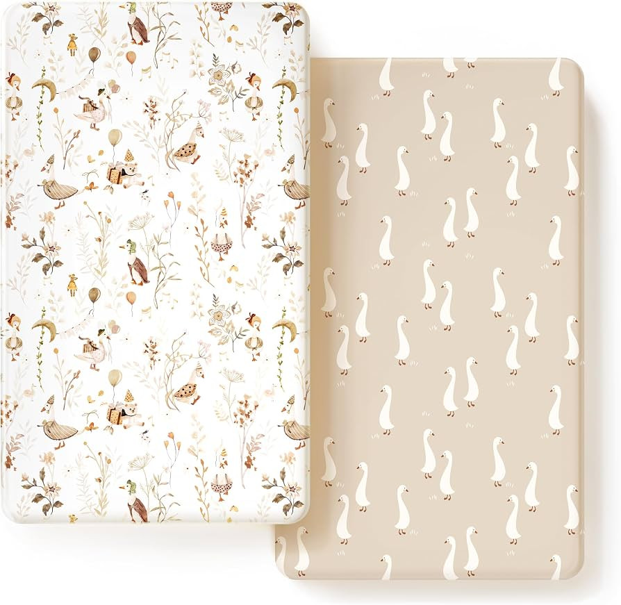 GRSSDER Ultra Soft Jersey Knit Crib Sheets 2 Pack, Stretchy Crib Mattress Sheet with Deep Pocket,... | Amazon (US)