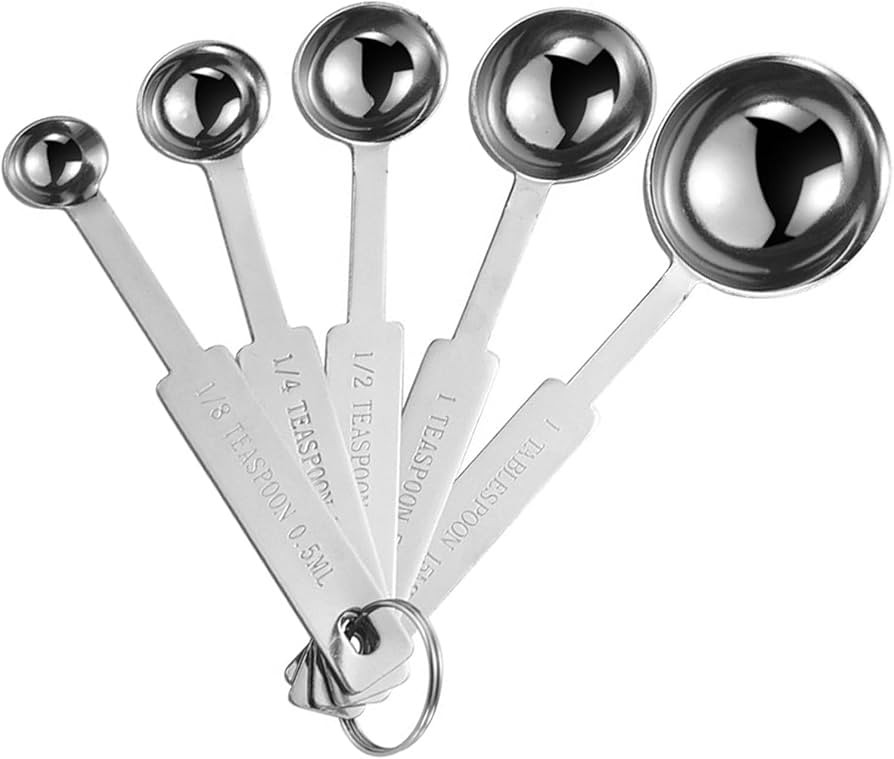 5PCS OstWony Measuring Spoons Set, Includes 1/8 tsp, 1/4 tsp, 1/2 tsp, 1 tsp, 1 tbsp, Food Grade ... | Amazon (US)