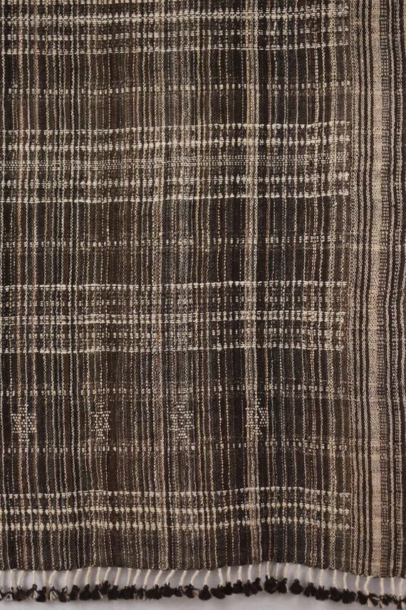 Brown Shaded Striped Woven Wool Throw Blanket | Etsy (US)