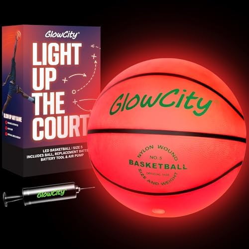 GlowCity Glow in The Dark Basketball - Sizes 5, 6, 7 Light Up Ball for Kids, Teens & Adults - Red... | Amazon (US)