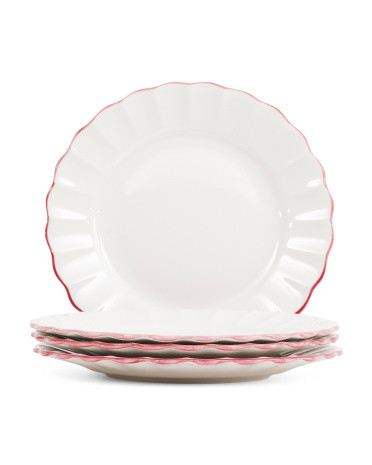 Made In Brazil 4pk Porcelain Contrast Rim Salad Plates | TJ Maxx