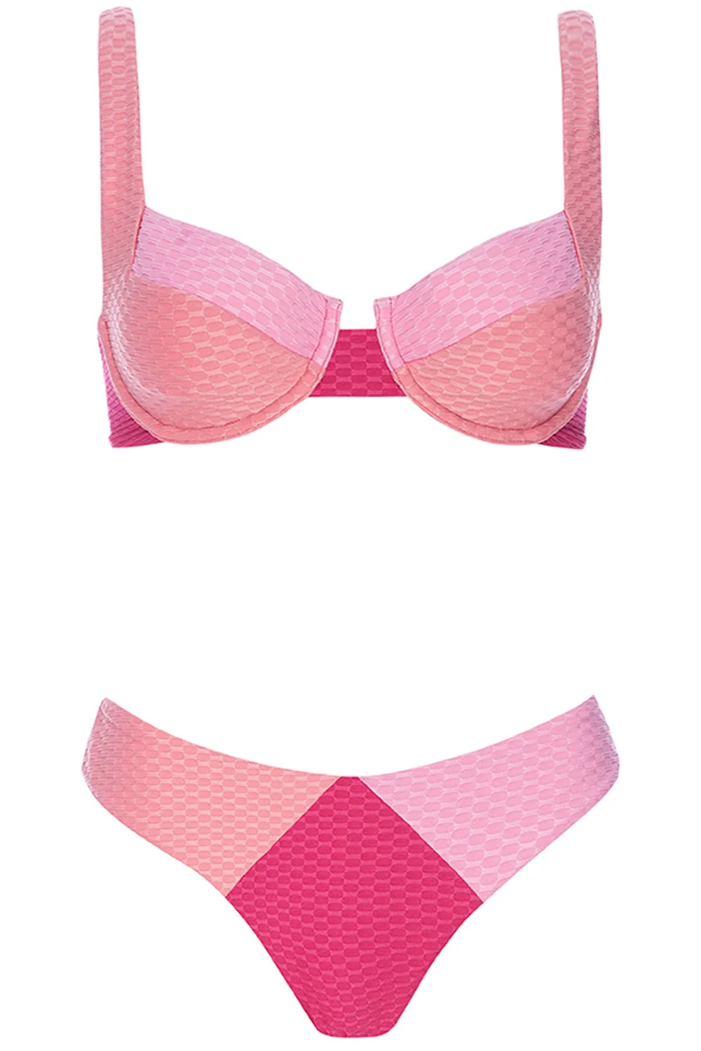 Laguna Bikini Pink Tricolor Set | VETCHY LLC