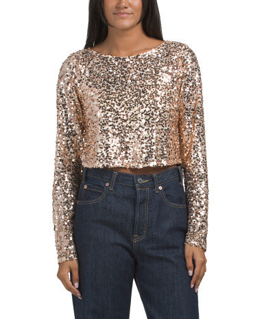 Milano Sequined Top For Women, Polyester | TJ Maxx