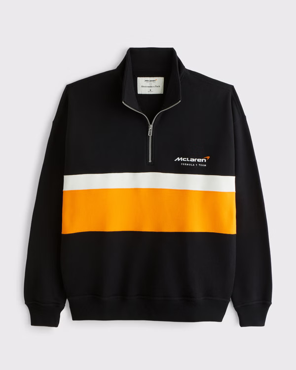 Men's McLaren Graphic Half-Zip Sweatshirt | Men's Tops | Abercrombie.com | Abercrombie & Fitch (US)