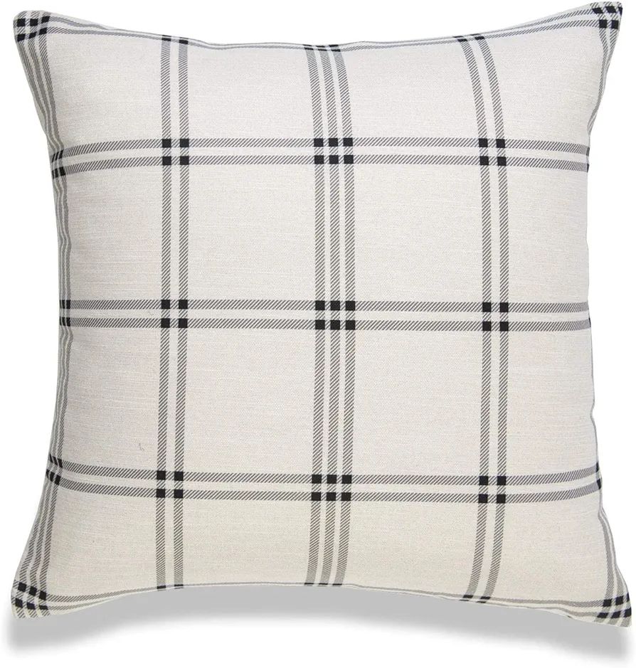 Hofdeco Modern Boho Decorative Throw Pillow Cover for Couch, Sofa, Bed, Plaid, 20"x20" | Amazon (US)