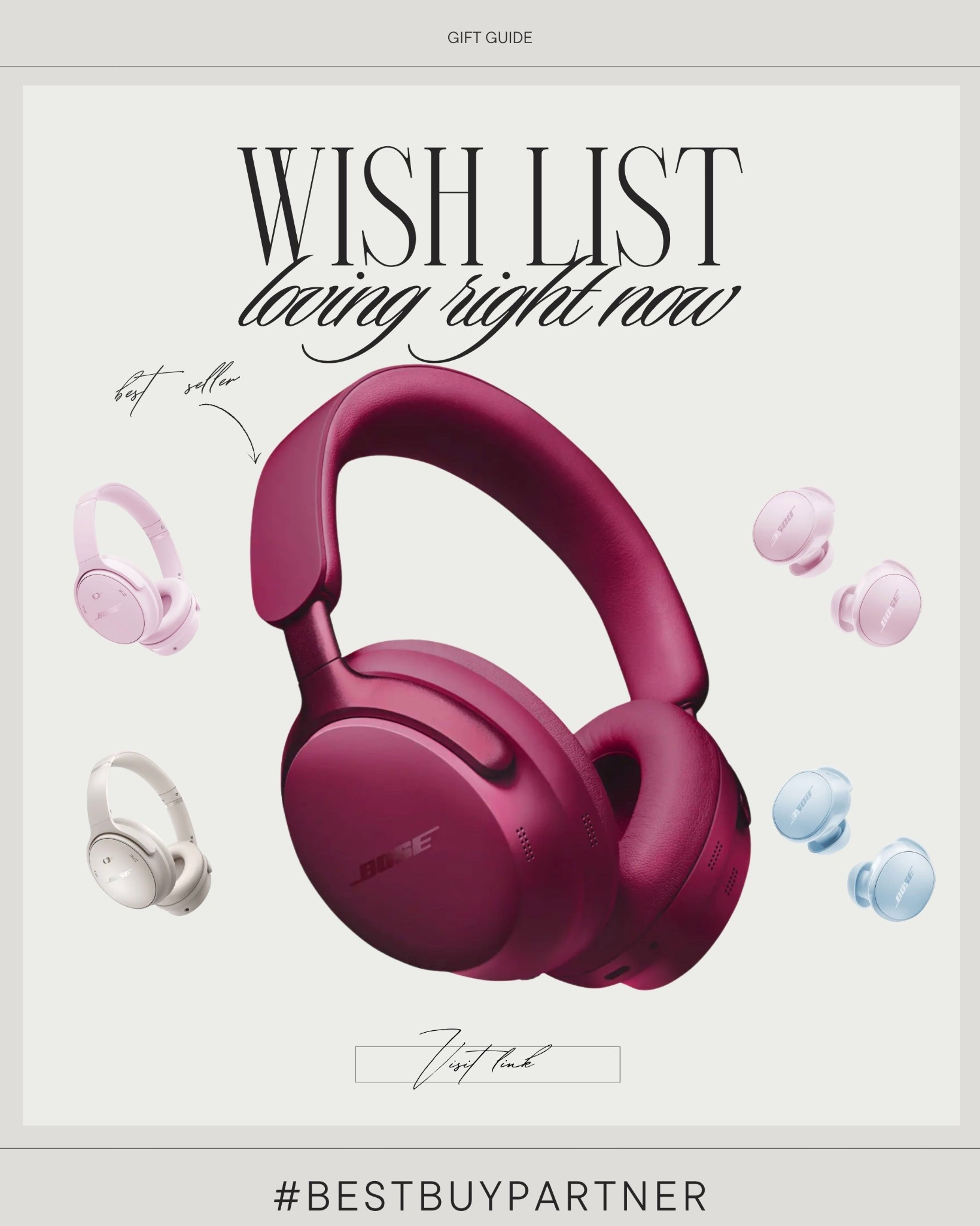 #BestBuyPartner ✨ You already know I love a good tech moment — and these headphones are it. Between the soft colorways, the comfort, and that crystal-clear sound… they’re officially on my holiday wish list. 🎁 Whether I’m working, hosting, or having a quiet moment to myself — these make it all feel a little more elevated.
Shop all my current tech faves from @BestBuy on my LTK 💻🎧💗
#Bose #HolidayGiftGuide #TechLover #LTKHoliday #LTKFinds 