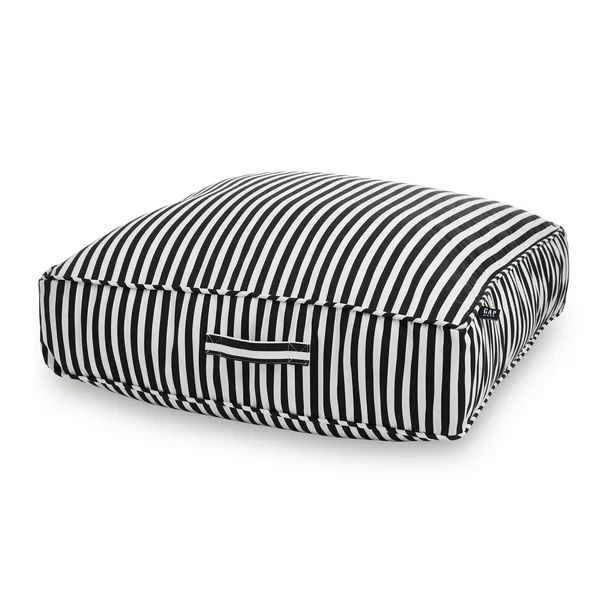 Gap Home Mini Twill Stripe Outdoor Floor Cushion, Black, 24"x24"x5" - Walmart.com | Walmart (US)