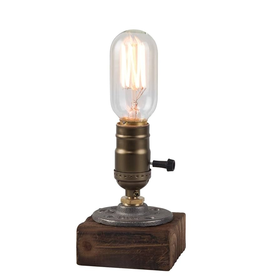 OuXean Vintage Table Lamp, Industrial Dimmable Nightlight Steampunk Desk Lamp with E26 Lamp Holde... | Amazon (US)