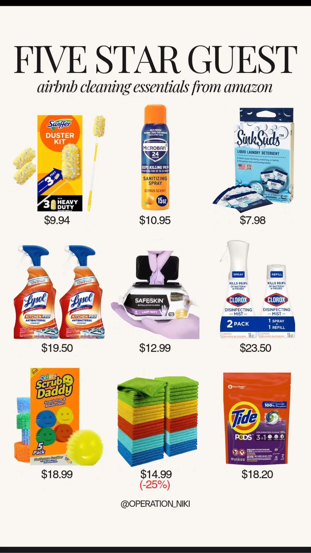 These Airbnb cleaning essentials from Amazon help keep everything spotless, fresh, and ready with less effort. ✨🧼 Follow for more @OPERATION_NIKI on IG, TikTok, & Facebook #airbnbcleaning #airbnbessentials #cleaningessentials #amazonfinds #homecleaning #propertymanagement #operationniki #SpringCleaning2026 #DeepClean #CleaningHacks #SundayReset #SpringRefresh #HomeOrganization #TidyHome #CleaningMotivation #UtilityZen #AmazonHome 

 

#LTKHome #LTKTravel