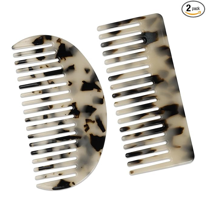 VOCOSTE Acetate Wide Comb - Large Tooth Comb for Curly Wet Hair, Tortoise Shell, Beige Black 4.61... | Amazon (US)