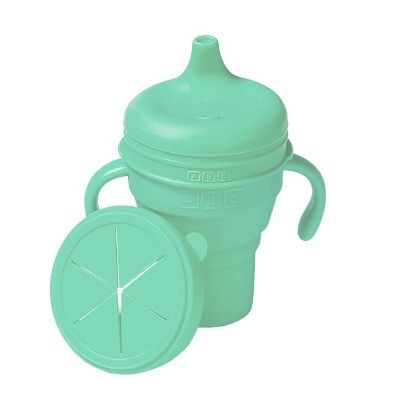 Austin Baby Collection Silicone Collapsible Cup Sippy Snackie Lid Set - Mint - 8oz | Target