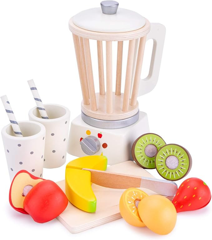 New Classic Toys 10708 Wooden Pretend Play Kids Smoothie Maker Set Cooking Simulation Educational... | Amazon (US)