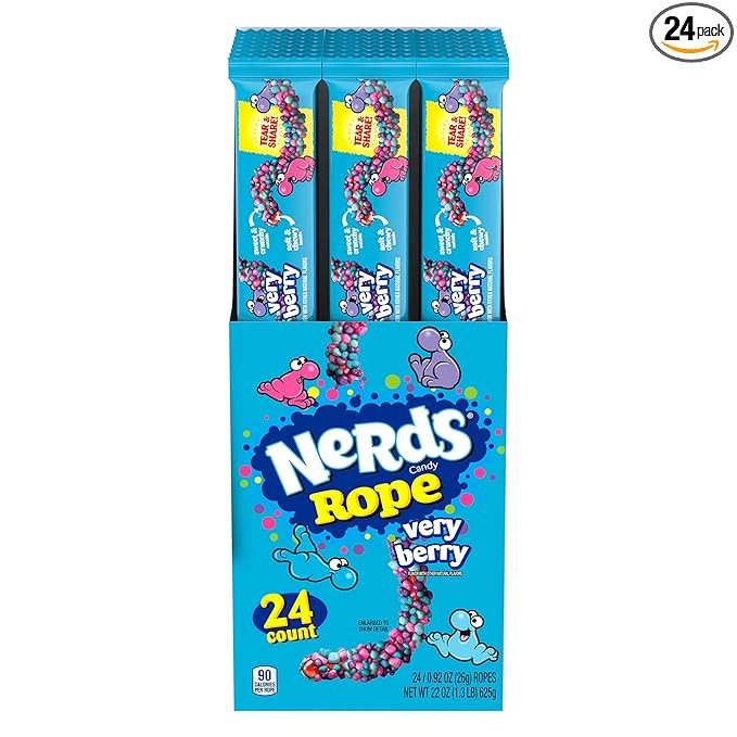 Nerds Rope Candy, Very Berry, 0.92 Ounce Ropes (Pack of 24) | Amazon (US)