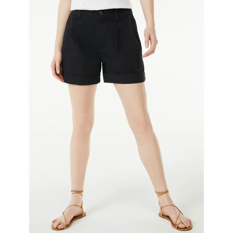 Free Assembly Women's Pleated Cuffed Shorts | Walmart (US)