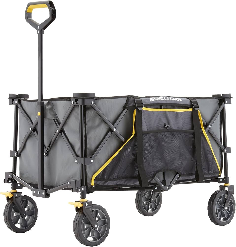 Gorilla Carts 7 Cubic Feet Collapsible Folding Outdoor Utility Sports Beach Wagon, with 150 Pound... | Amazon (US)
