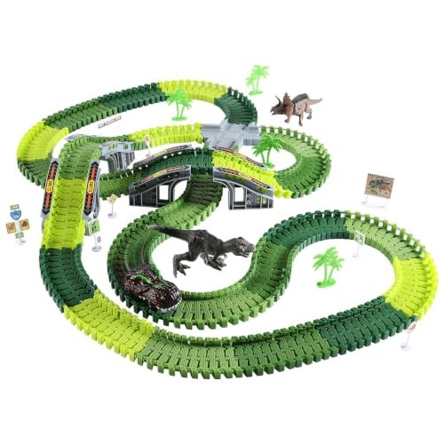 340 Pcs Dinosaur Track Toys Race Car Toys Set for Kids 3-7 | Amazon (US)