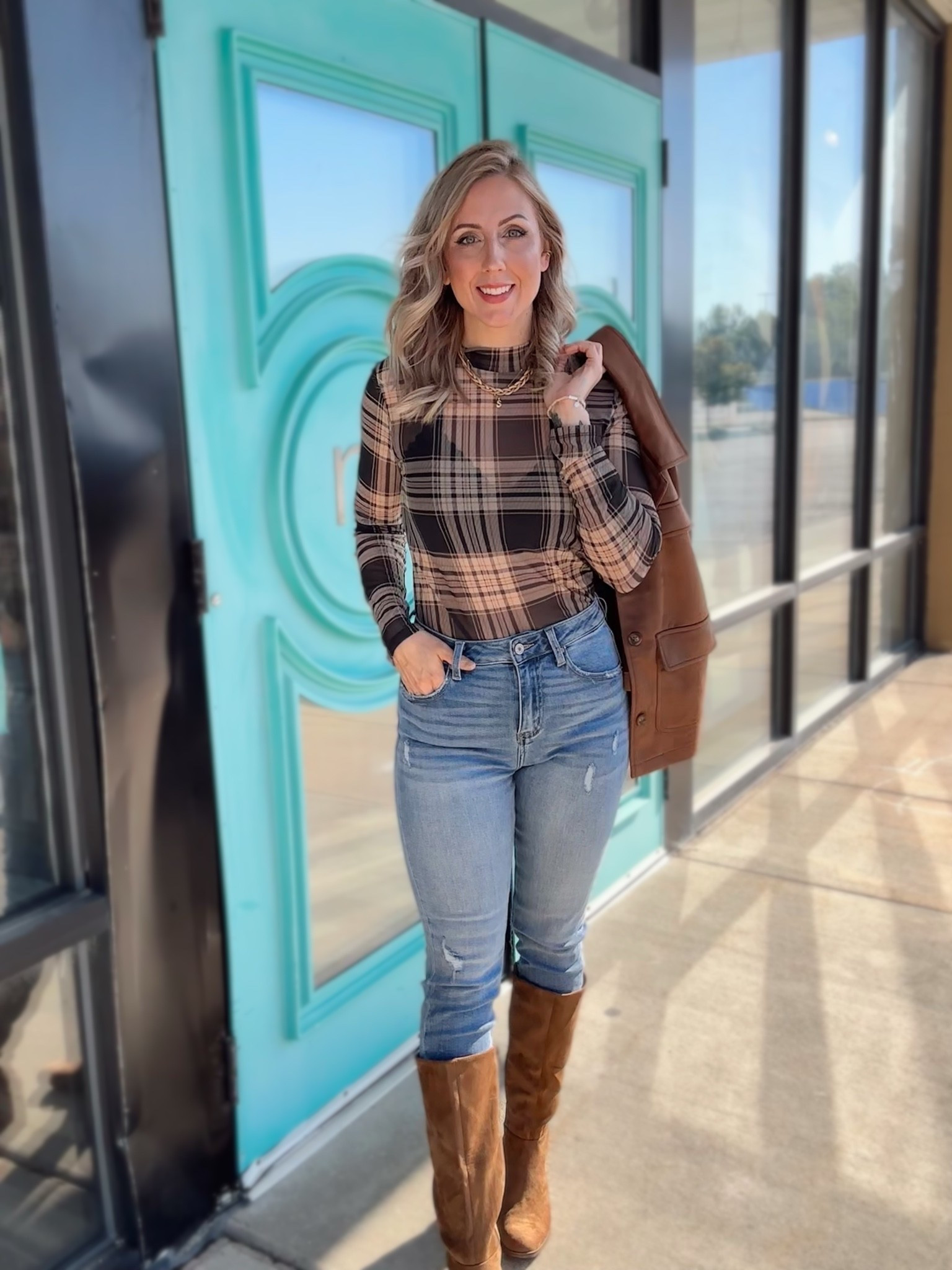 Wearing small in top and jacket and 27 in jeans (could size down to 26)

#LTKgrwm #LTKmomlife #LTKSaleAlert