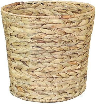 Natural Water Hyacinth Round Waste Basket - for Bathrooms, Bedrooms, or Offices | Amazon (US)