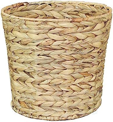 Natural Water Hyacinth Round Waste Basket - for Bathrooms, Bedrooms, or Offices | Amazon (US)