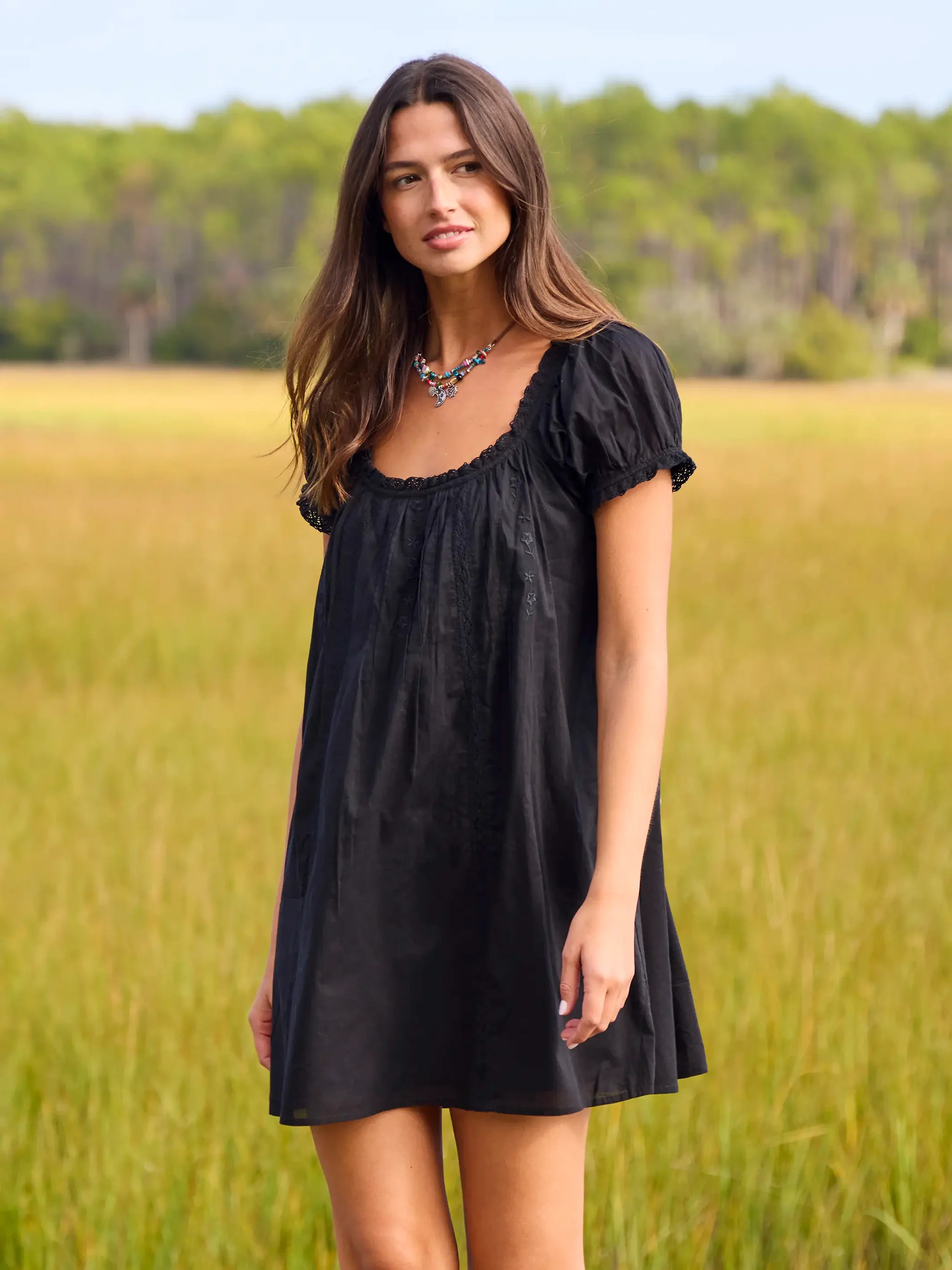 Sweet Nothings Embroidered Cotton Mini Dress | Natural Life