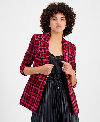 Avec Les Filles Women's Houndstooth Tweed Blazer - Macy's | Macy's