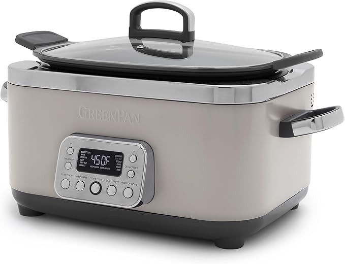 GreenPan Elite 14-in-1 Programmable 6QT Electric Slow Cooker, Dishwasher Safe Lid & Removable Cro... | Amazon (US)